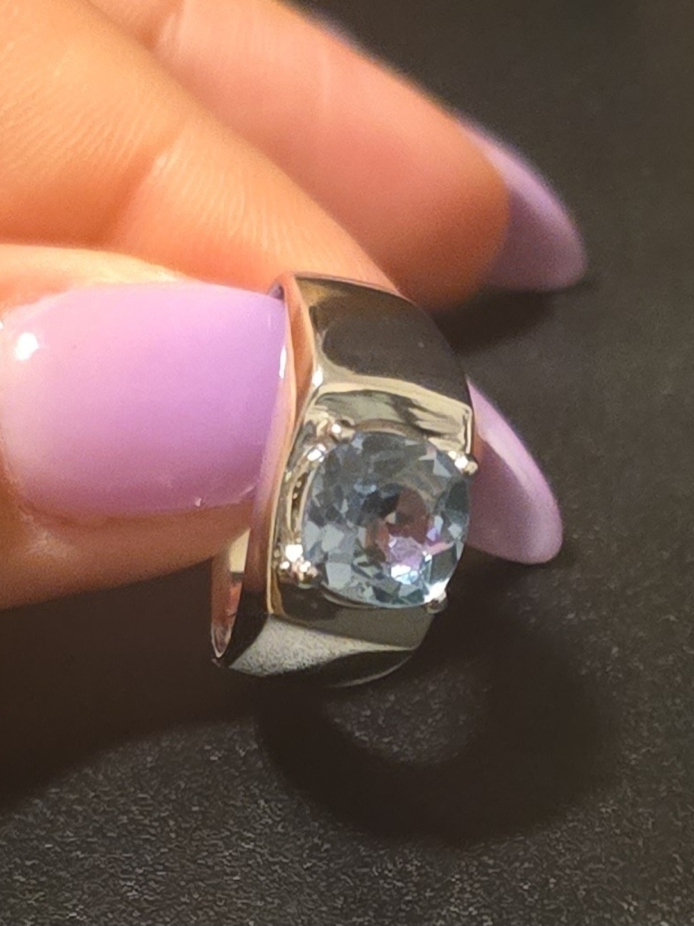 Bluish Green Paraiba Tourmaline Cushion 2.12Ct 925 Sterling Silver Handmade Ring